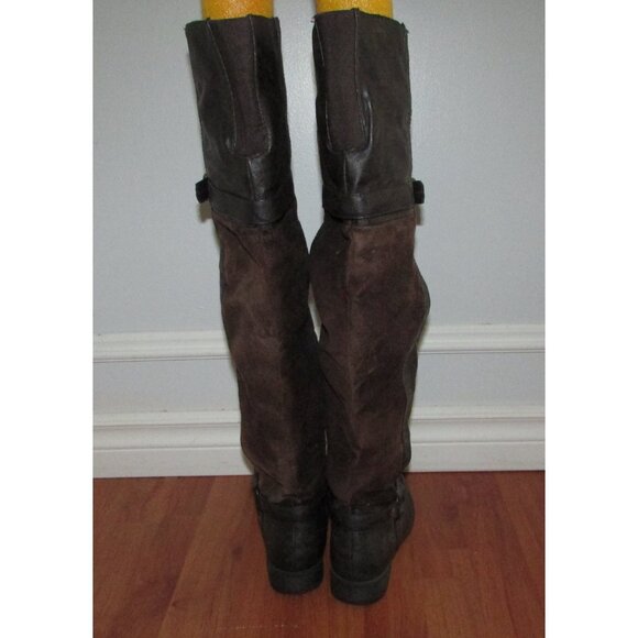 Faux Suede Leather Over The Knee Riding Boots - Sz 6,6.5 - Picture 10 of 12